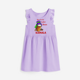 Born for the Lohri Beats | Personalised Frock  with Name - LILAC - 1 - 2 Years Old (Chest 22" , Full Length 22")
