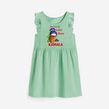 Born for the Lohri Beats | Personalised Frock  with Name - MINT GREEN - 1 - 2 Years Old (Chest 22" , Full Length 22")