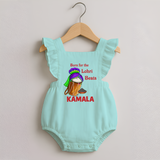 Born for the Lohri Beats | Personalised Romper Frock  with Name - MINT GREEN - 0 - 3 Months Old (Chest 19")