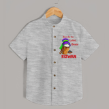 Born for the Lohri Beats | Personalised Shirt  with Name - GREY - 0 - 6 Months Old (Chest 23")