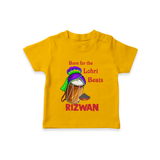 Born for the Lohri Beats | Personalised T-Shirt  with Name - CHROME YELLOW - 0-5 Months Old (Chest 17")