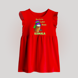 Born for the Lohri Beats | Personalised Baby Frock  with Name - RED - 0 - 3 Months Old (Chest 17")