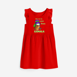 Born for the Lohri Beats | Personalised Frock  with Name - RED - 1 - 2 Years Old (Chest 22" , Full Length 22")