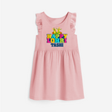 Happy Lohri | Personalised Frock  with Name - BABY PINK - 1 - 2 Years Old (Chest 22" , Full Length 22")