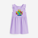 Happy Lohri | Personalised Frock  with Name - LILAC - 1 - 2 Years Old (Chest 22" , Full Length 22")