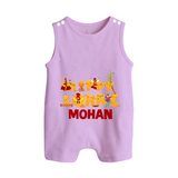 Happy Lohri | Customized Romper Suit  with Name - LILAC - 0 - 5 Months Old (Chest 18")