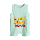 Happy Lohri | Customized Romper Suit  with Name - MINT GREEN - 0 - 5 Months Old (Chest 18")