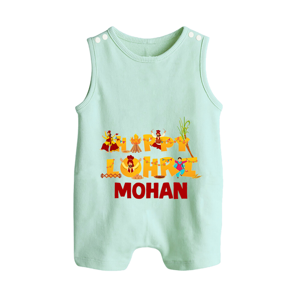Happy Lohri | Customized Romper Suit  with Name - MINT GREEN - 0 - 5 Months Old (Chest 18")