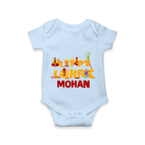 Happy Lohri | Customized Romper  with Name - BABY BLUE - New Born (Chest 14")