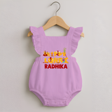 Happy Lohri | Customized Romper Frock  with Name - BABY PINK - 0 - 3 Months Old (Chest 19")