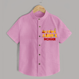 Happy Lohri | Customized Shirt  with Name - BABY PINK - 0 - 6 Months Old (Chest 23")