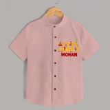Happy Lohri | Customized Shirt  with Name - PEACH - 0 - 6 Months Old (Chest 23")