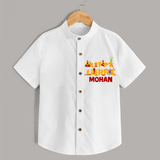 Happy Lohri | Customized Shirt  with Name - WHITE - 0 - 6 Months Old (Chest 23")