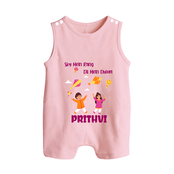 Sky  Mein rang dil Mein Dhoom | Customized Romper suit with Name - BABY PINK - 0 - 5 Months Old (Chest 18")
