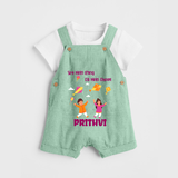 Sky  Mein rang dil Mein Dhoom | Customized Dungaree with Name - MINT GREEN - 0 - 5 Months Old (Chest 18")
