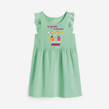 Sky  Mein rang dil Mein Dhoom | Customized Frock with Name - MINT GREEN - 1 - 2 Years Old (Chest 22" , Full Length 22")