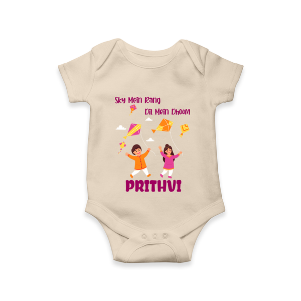 Sky  Mein rang dil Mein Dhoom | Customized Romper with Name - IVORY - New Born (Chest 14")