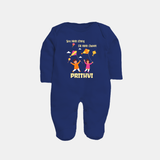 Sky  Mein rang dil Mein Dhoom | Customized FullBody Suit with Name - NAVY BLUE - New Born (Chest 7.5")