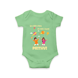 Sky  Mein rang dil Mein Dhoom | Customized Romper with Name - GREEN - New Born (Chest 14")