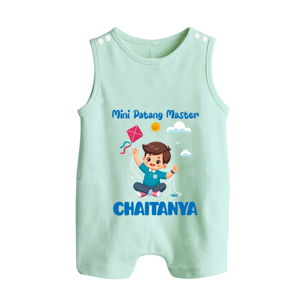 Mini Patang | Personalised Romper suit with Name - MINT GREEN - 0 - 5 Months Old (Chest 18")