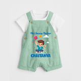 Mini Patang | Personalised Dungaree with Name - MINT GREEN - 0 - 5 Months Old (Chest 18")