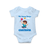 Mini Patang | Personalised Romper with Name - BABY BLUE - New Born (Chest 14")