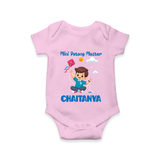 Mini Patang | Personalised Romper with Name - BABY PINK - New Born (Chest 14")