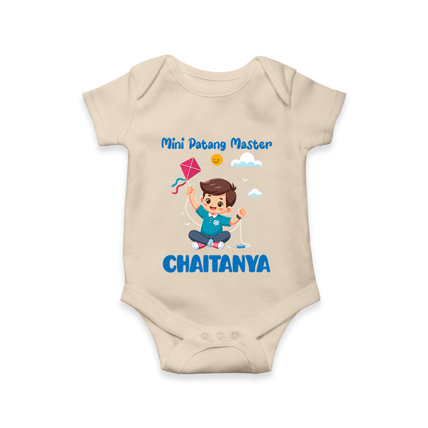 Mini Patang | Personalised Romper with Name - IVORY - New Born (Chest 14")