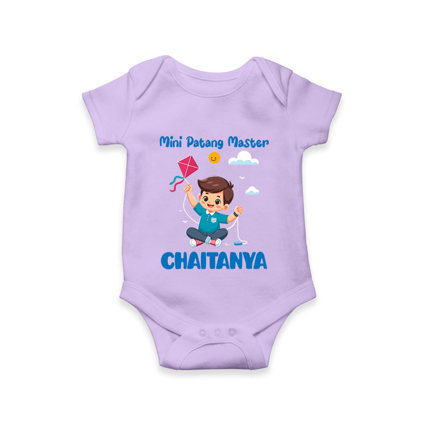 Mini Patang | Personalised Romper with Name - LILAC - New Born (Chest 14")