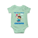Mini Patang | Personalised Romper with Name - MINT GREEN - New Born (Chest 14")