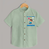 Mini Patang | Personalised Shirt with Name - MINT GREEN - 0 - 6 Months Old (Chest 23")
