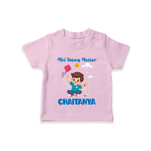 Mini Patang | Personalised T-Shirt with Name - BABY PINK - 0-5 Months Old (Chest 17")