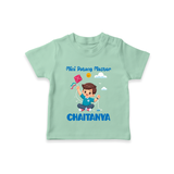 Mini Patang | Personalised T-Shirt with Name - MINT GREEN - 0-5 Months Old (Chest 17")