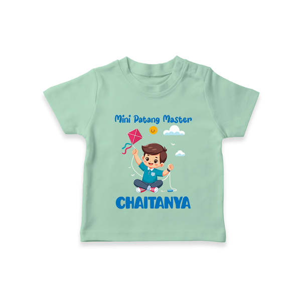 Mini Patang | Personalised T-Shirt with Name - MINT GREEN - 0-5 Months Old (Chest 17")