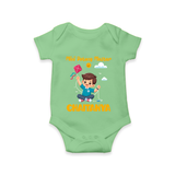 Mini Patang | Personalised Romper with Name - GREEN - New Born (Chest 14")
