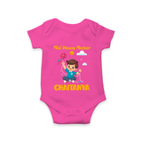 Mini Patang | Personalised Romper with Name - HOT PINK - New Born (Chest 14")