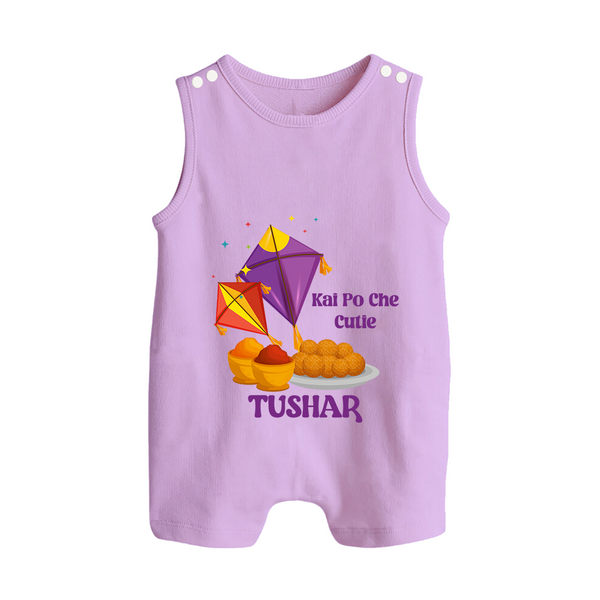 Kai Po Che Cutie | Customized Romper suit with Name - LILAC - 0 - 5 Months Old (Chest 18")