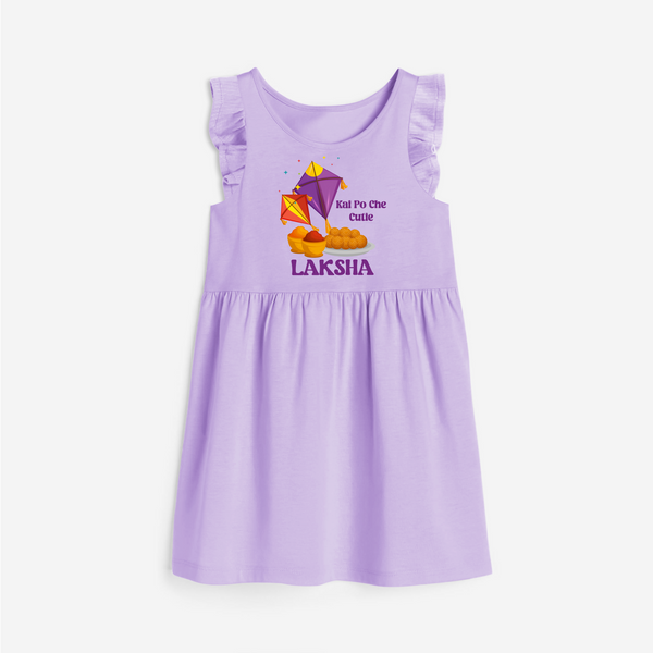 Kai Po Che Cutie | Customized Frock with Name - LILAC - 1 - 2 Years Old (Chest 22" , Full Length 22")