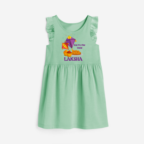 Kai Po Che Cutie | Customized Frock with Name - MINT GREEN - 1 - 2 Years Old (Chest 22" , Full Length 22")