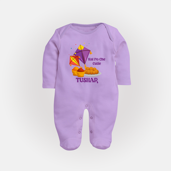Kai Po Che Cutie | Customized FullBody Suit with Name - LILAC - New Born (Chest 7.5")