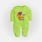 Kai Po Che Cutie | Customized FullBody Suit with Name - LIME GREEN - New Born (Chest 7.5")