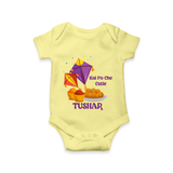 Kai Po Che Cutie | Customized Romper with Name - PASTEL YELLOW - New Born (Chest 14")