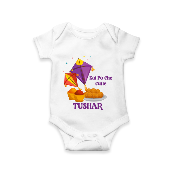Kai Po Che Cutie | Customized Romper with Name - WHITE - New Born (Chest 14")