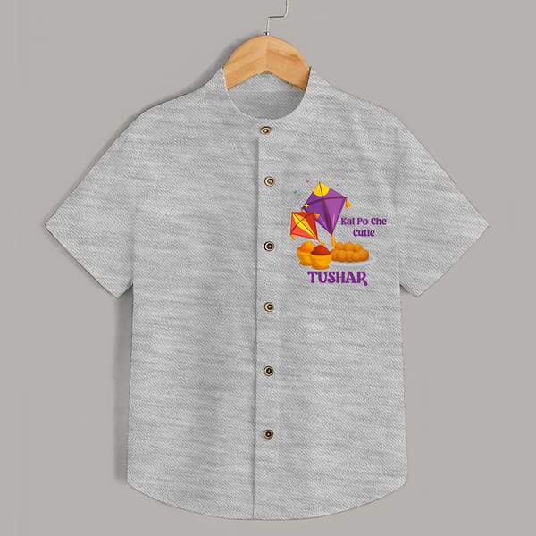 Kai Po Che Cutie | Customized Shirt with Name - GREY - 0 - 6 Months Old (Chest 23")