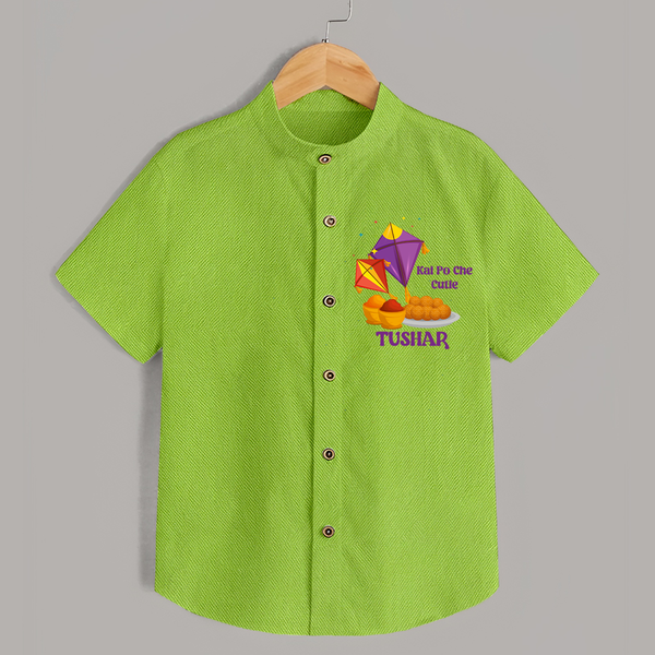 Kai Po Che Cutie | Customized Shirt with Name - LIME GREEN - 0 - 6 Months Old (Chest 23")