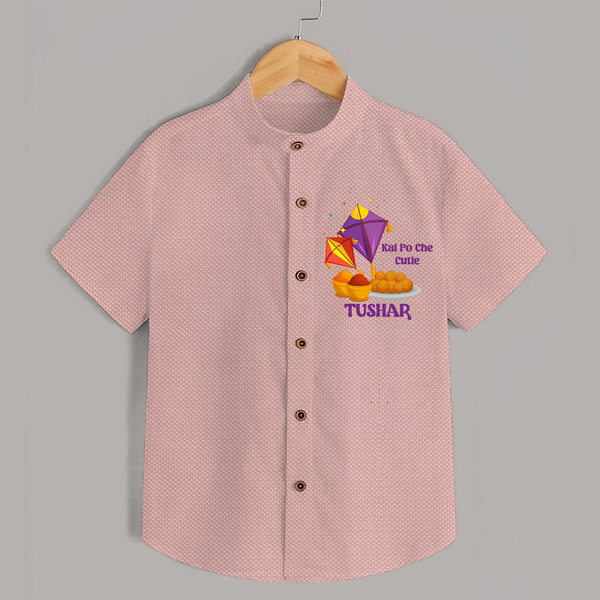 Kai Po Che Cutie | Customized Shirt with Name - PEACH - 0 - 6 Months Old (Chest 23")