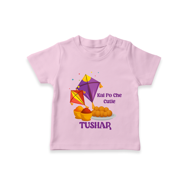 Kai Po Che Cutie | Customized T-Shirt with Name - BABY PINK - 0-5 Months Old (Chest 17")