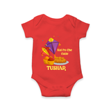 Kai Po Che Cutie | Customized Romper with Name - RED - New Born (Chest 14")