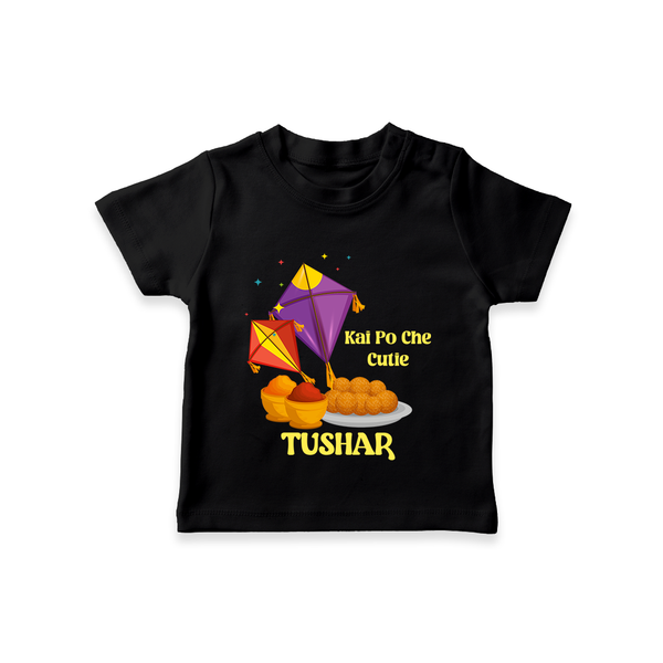 Kai Po Che Cutie | Customized T-Shirt with Name - BLACK - 0-5 Months Old (Chest 17")