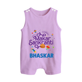 Makar Sankranti | Personalised Romper suit with Name - LILAC - 0 - 5 Months Old (Chest 18")